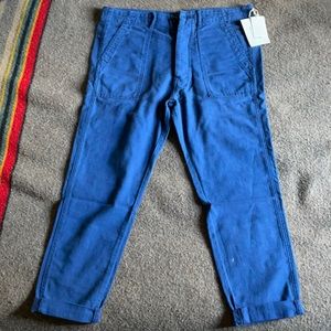 THE GREAT. Blue Slouchy  Army pants.